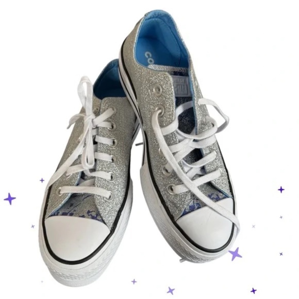 Converse Silver Glitter Chuck Taylor All Star Hybrid Sneaker size 6.5.